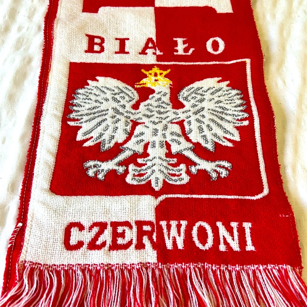 Poland winter scarf / polka czerwoni